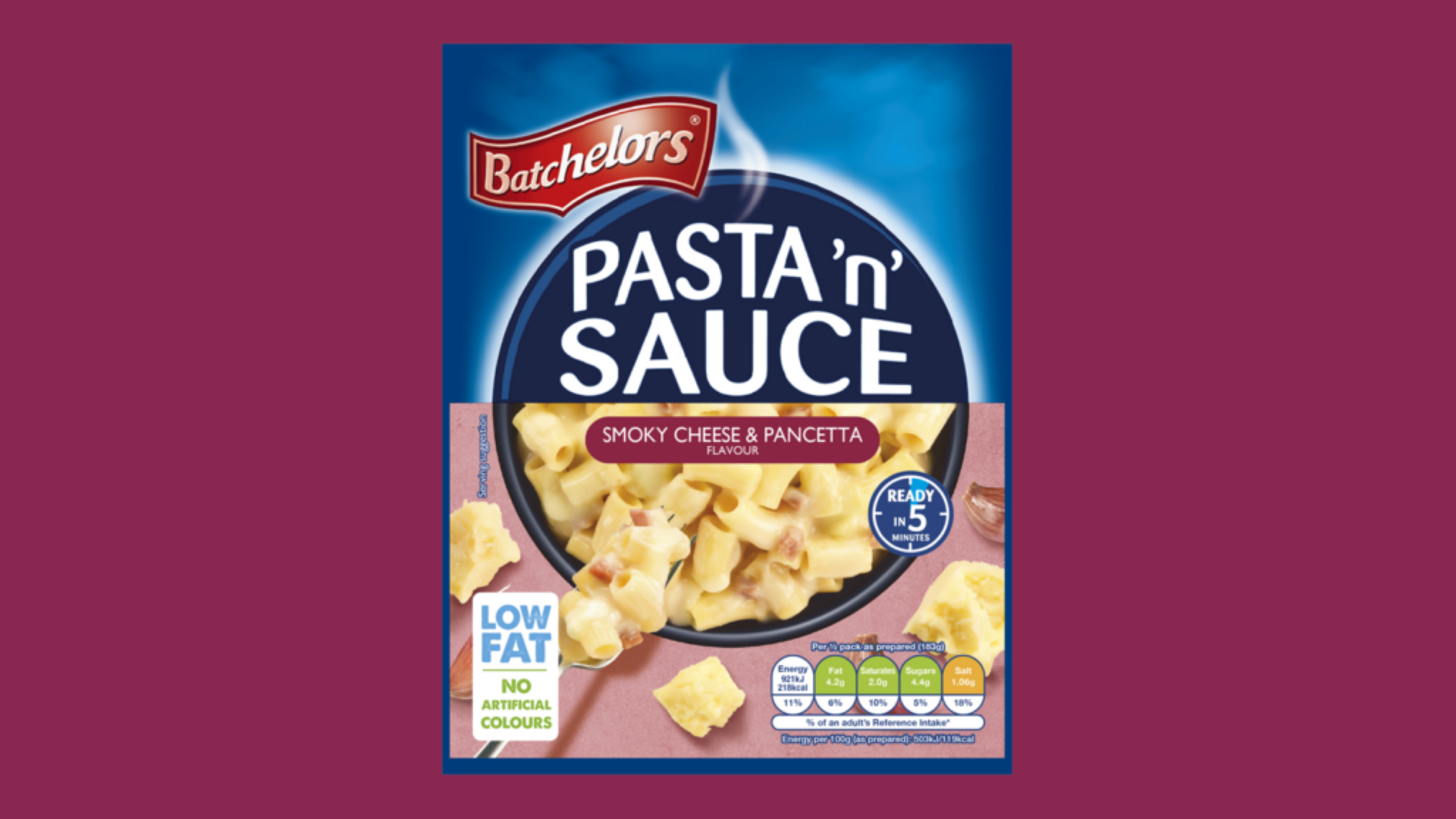 BATCHELORS PASTA N SAUCE S/CHEESE N PANCETTA 99G